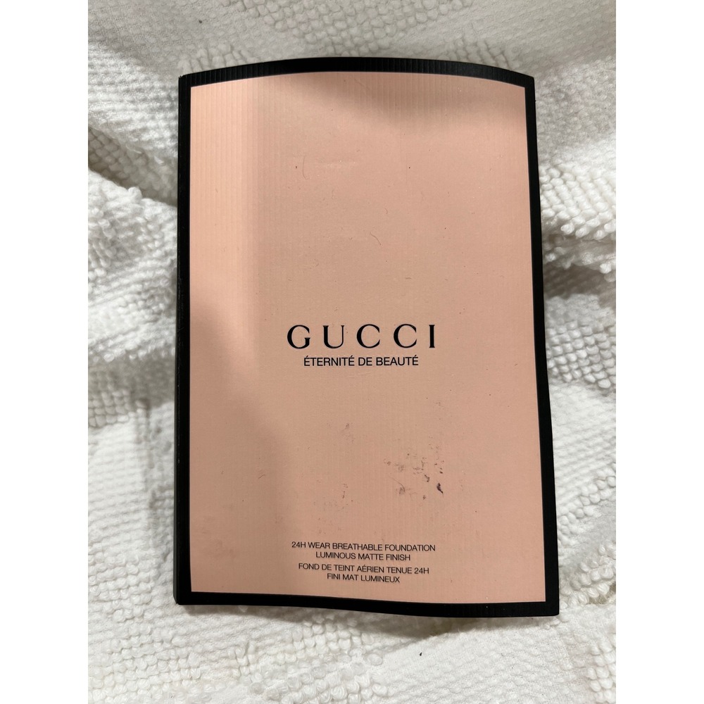 Gucci Eternite de Beaute 24H Wear Foundation 5 Shade Sample Card 120N-510N New